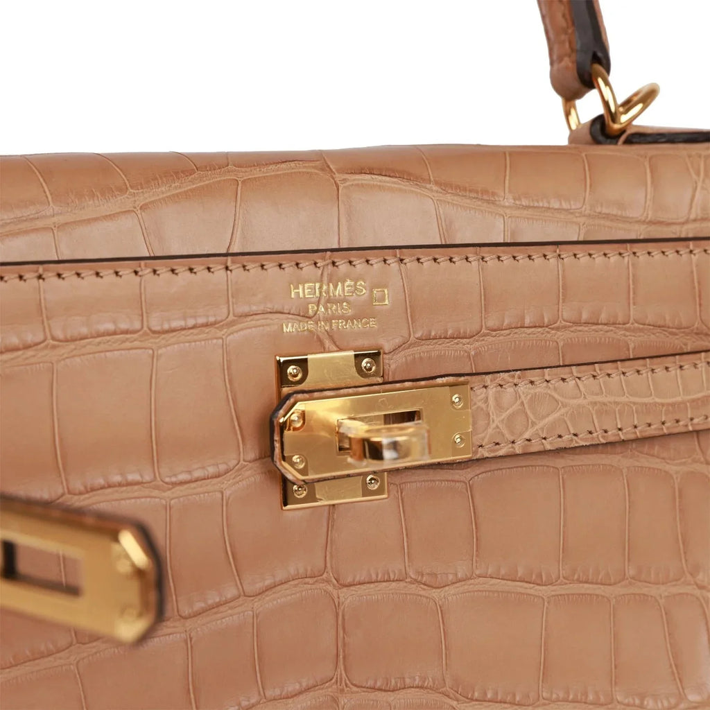 Hermes Kelly Retourne 25 Chai Matte Alligator Gold Hardware Deposit 5