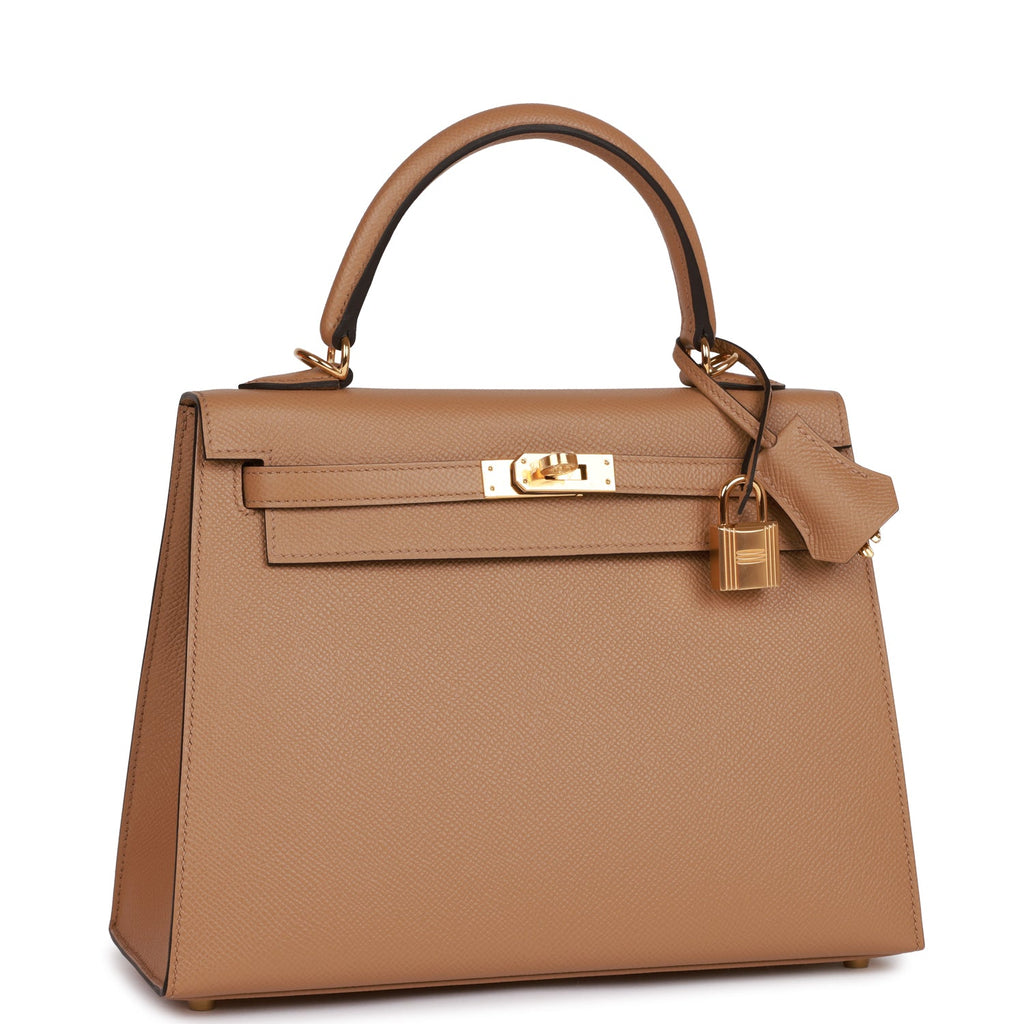 Hermes Kelly Sellier 25 Chai Epsom Gold Hardware