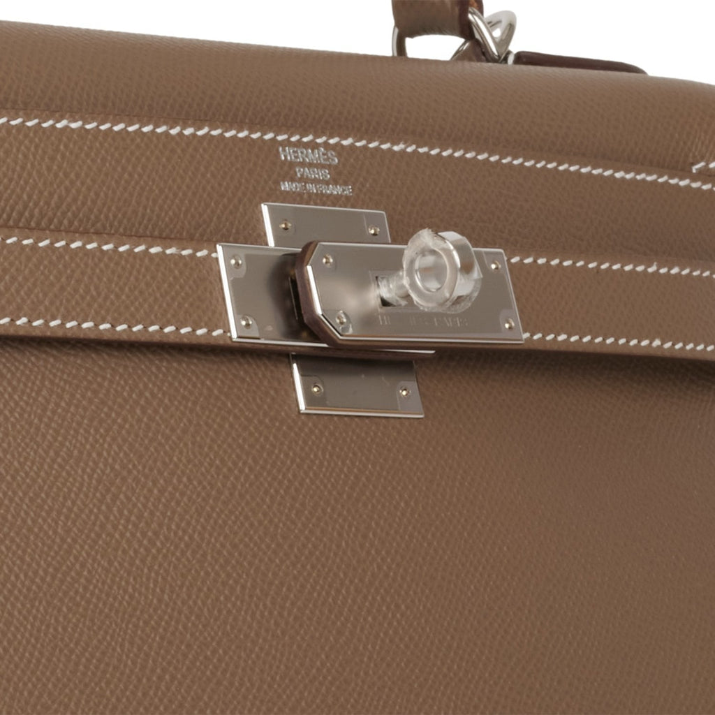 Hermes Kelly Sellier 28 Etoupe Epsom Palladium Hardware Payment 1 for PE