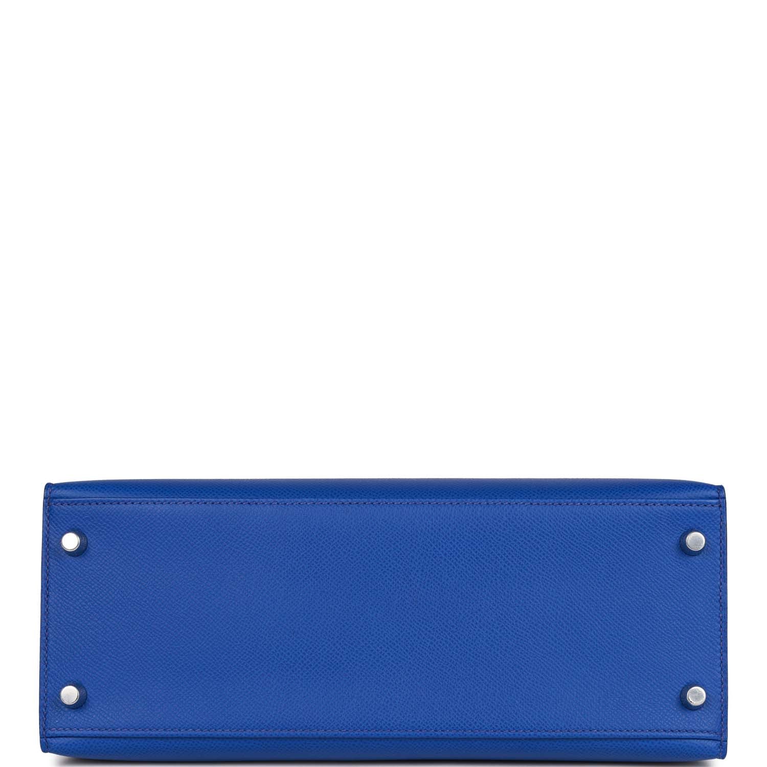 Hermes Bleu Royal Epsom Sellier Kelly 28cm Palladium Hardware