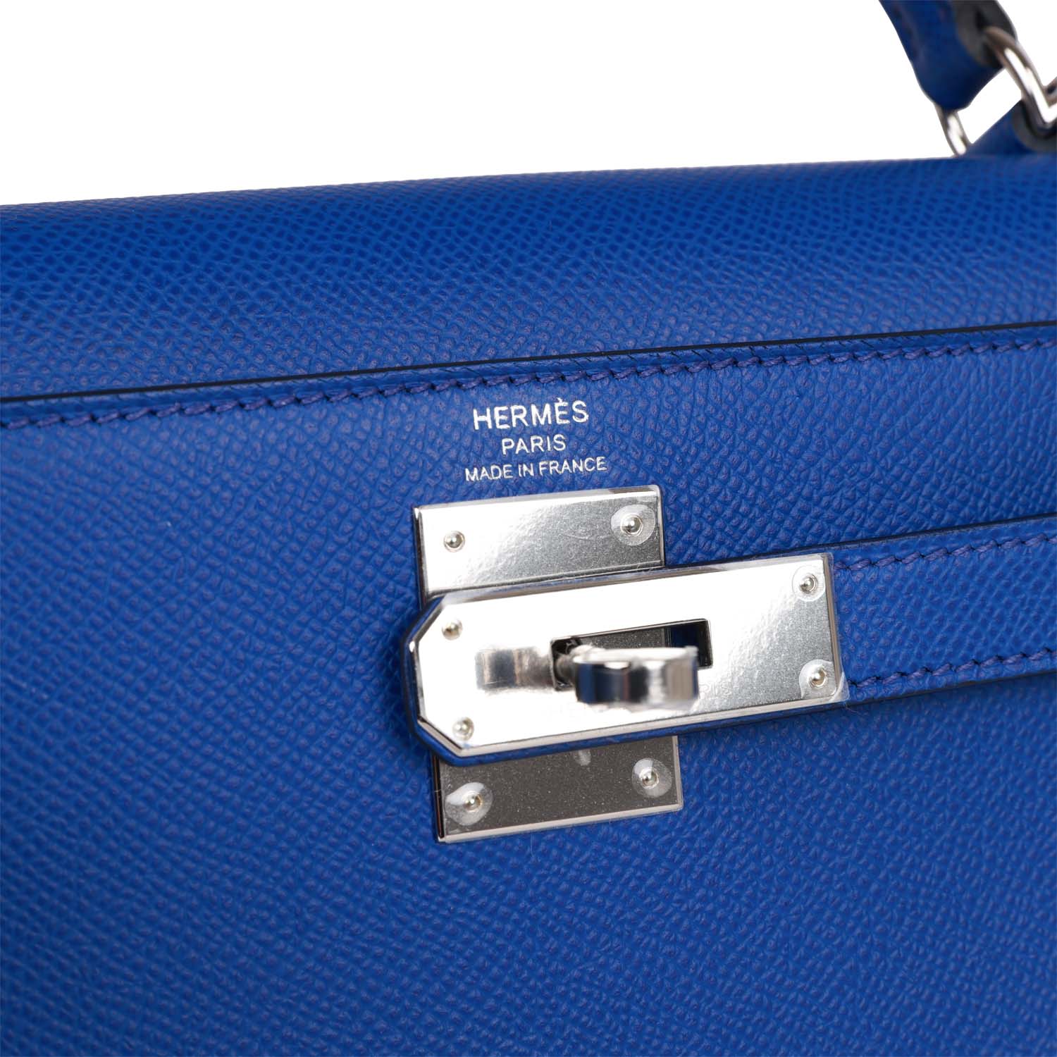 Hermes Bleu Royal Epsom Sellier Kelly 28cm Palladium Hardware