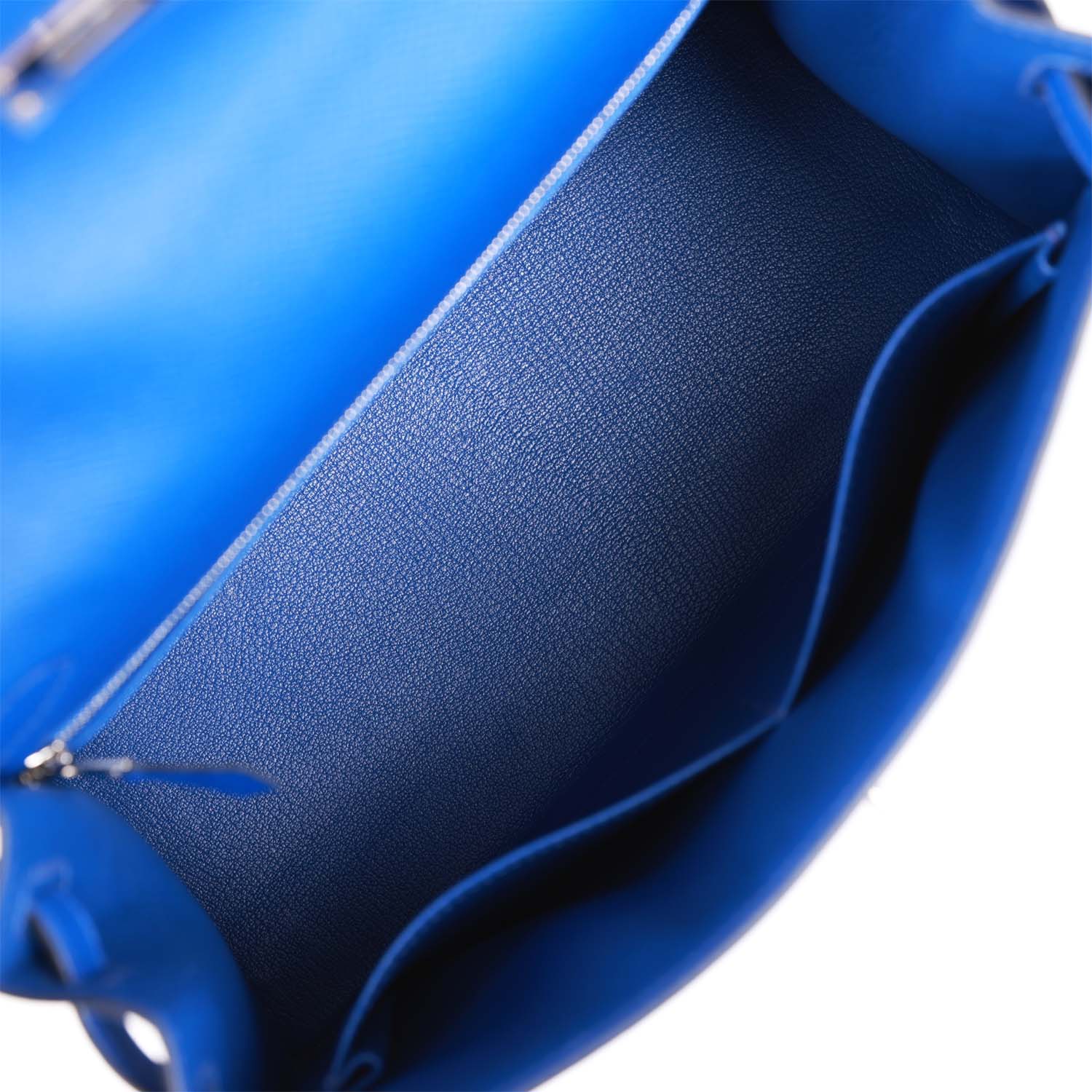Hermes Bleu Royal Epsom Sellier Kelly 28cm Palladium Hardware
