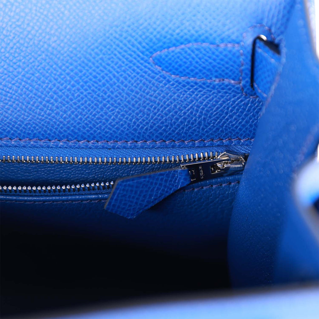 Hermes Bleu Royal Epsom Sellier Kelly 28cm Palladium Hardware