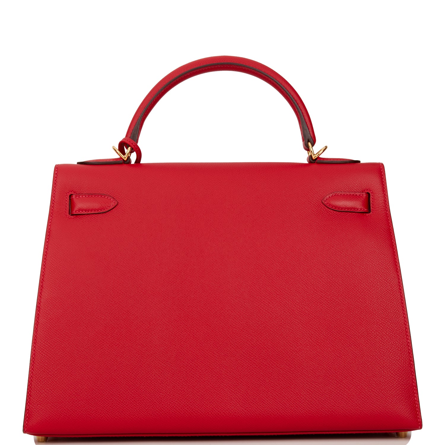 Hermes Kelly Sellier 32 Rouge Casaque Epsom Gold Hardware