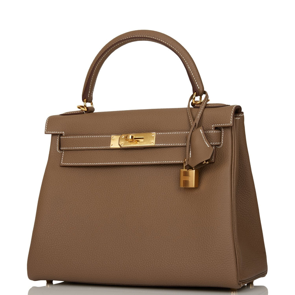 Hermes Kelly Retourne 28 Etoupe Togo Gold Hardware