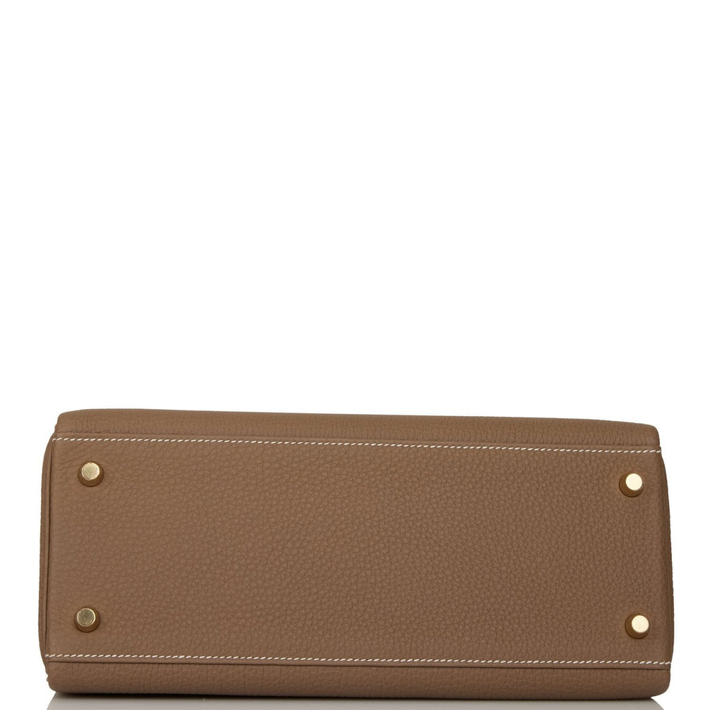 Hermes Kelly Retourne 28 Etoupe Togo Gold Hardware