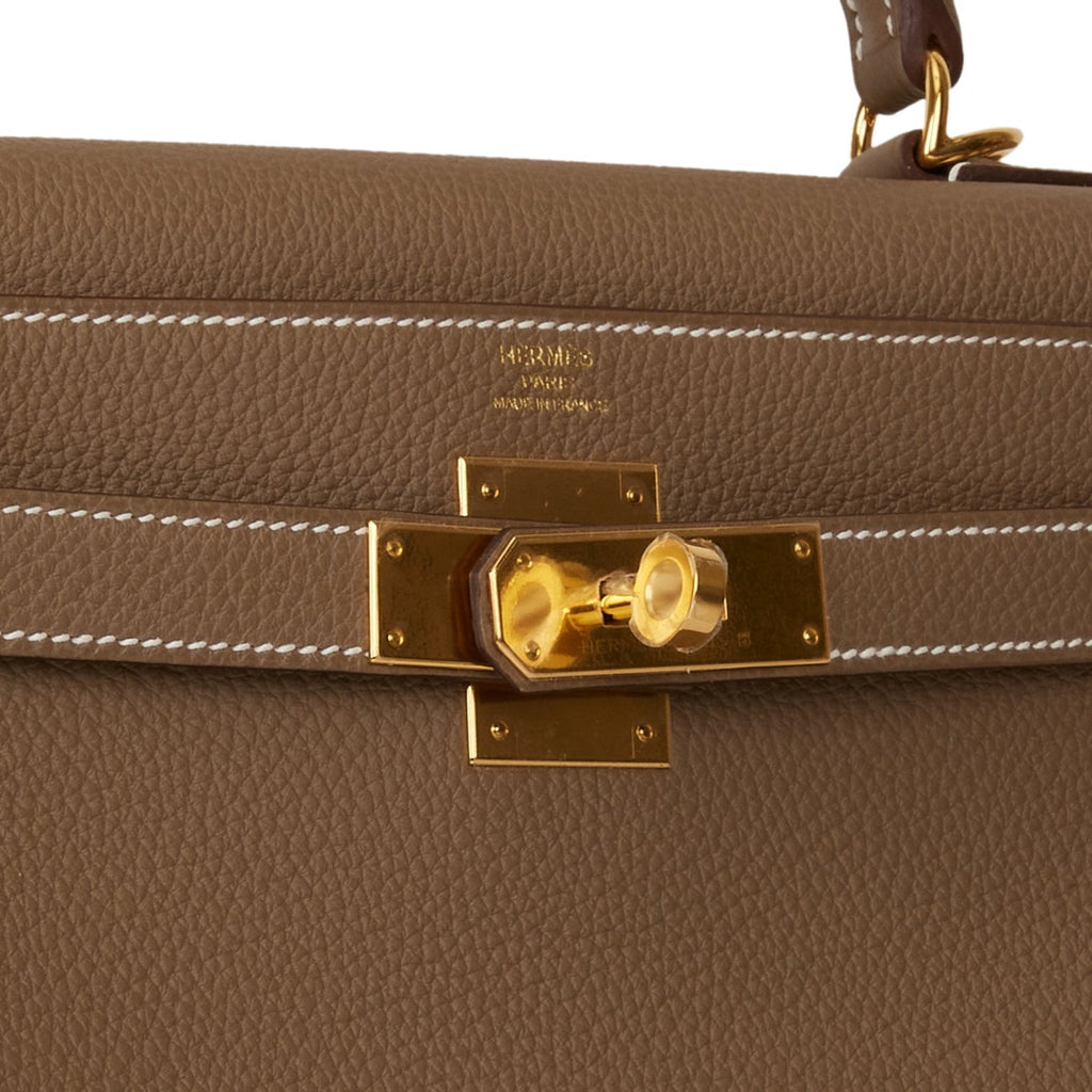 Hermes Kelly Retourne 28 Etoupe Togo Gold Hardware