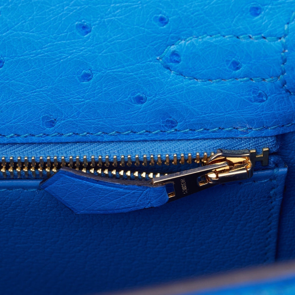 Hermes Kelly Sellier 25 Bleuet Ostrich Gold Hardware - Payment 2 for VG