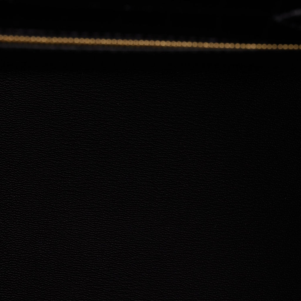 Hermes Kelly Sellier 32 Black Shiny Niloticus Crocodile Gold Hardware
