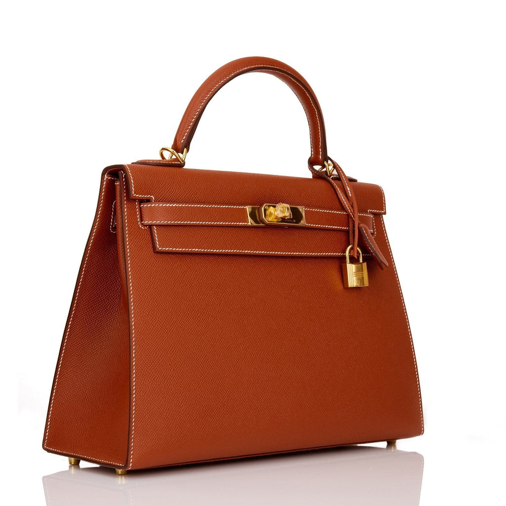 Hermes Kelly Sellier 32 Sienne Epsom Gold Hardware