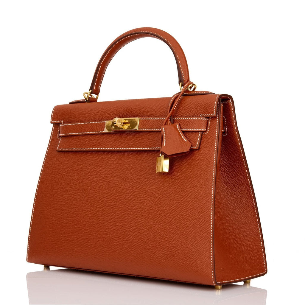 Hermes Kelly Sellier 32 Sienne Epsom Gold Hardware