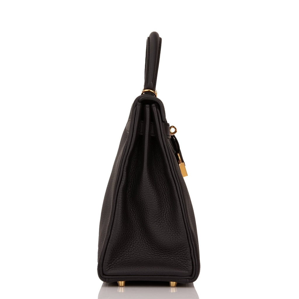Hermes Kelly Retourne 32 Black Togo Gold Hardware