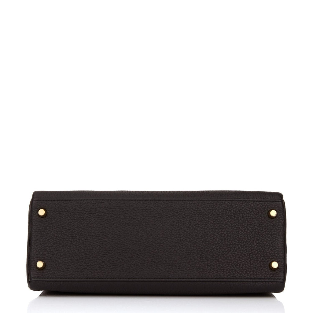 Hermes Kelly Retourne 32 Black Togo Gold Hardware