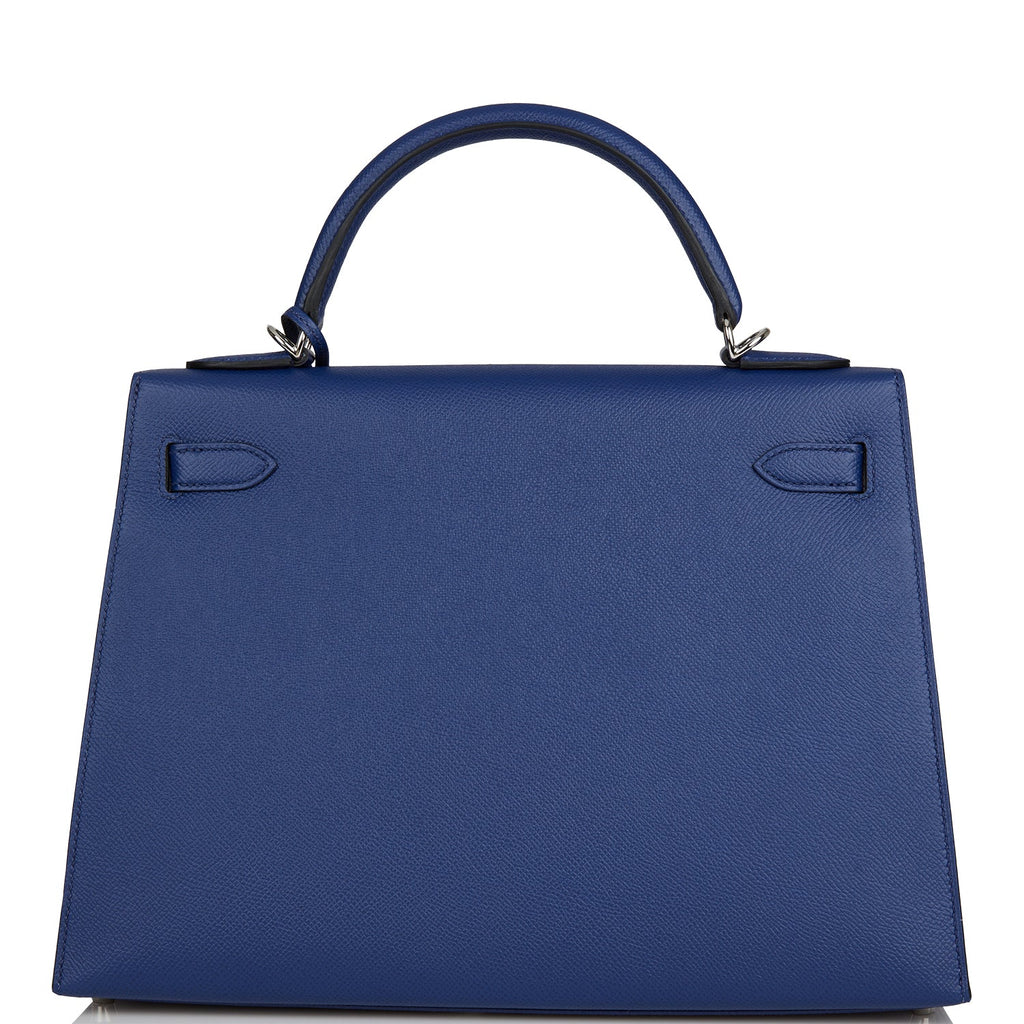 Hermes Kelly Sellier 32 Bleu Saphir Epsom Palladium Hardware