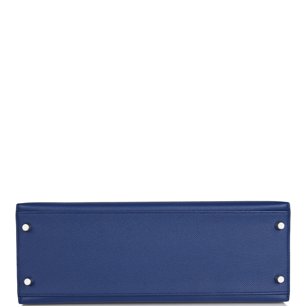Hermes Kelly Sellier 32 Bleu Saphir Epsom Palladium Hardware