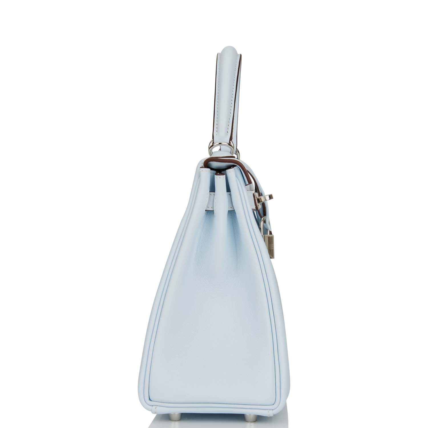 Hermes Kelly Retourne 25 Bleu Brume Swift Palladium Hardware