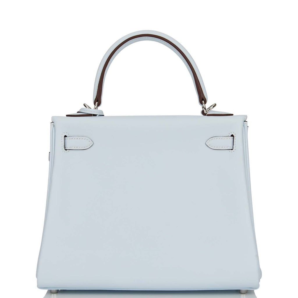 Hermes Kelly Retourne 25 Bleu Brume Swift Palladium Hardware