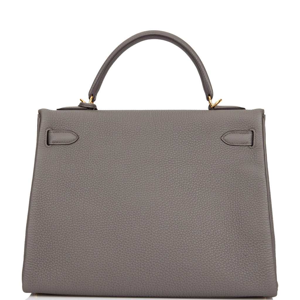 Hermes Kelly Retourne 32 Etain Togo Gold Hardware