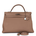 Hermes Kelly Retourne 40 Etoupe Togo Palladium Hardware