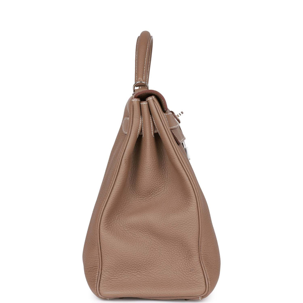 Hermes Kelly Retourne 40 Etoupe Togo Palladium Hardware