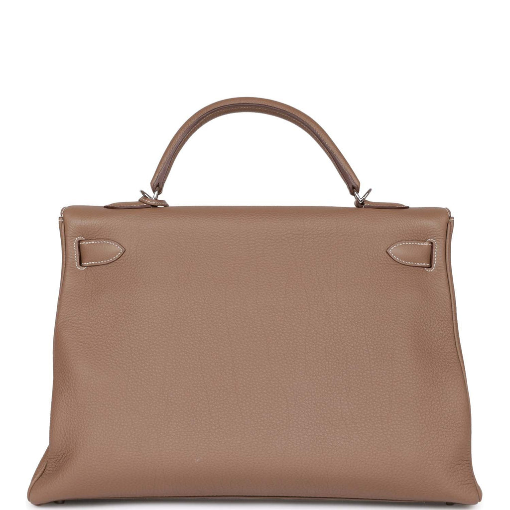 Hermes Kelly Retourne 40 Etoupe Togo Palladium Hardware