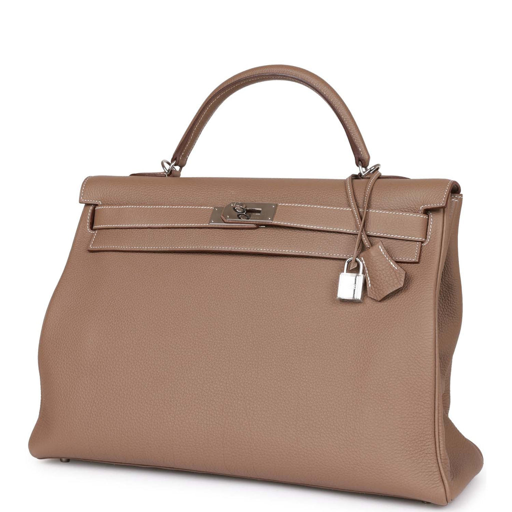 Hermes Kelly Retourne 40 Etoupe Togo Palladium Hardware