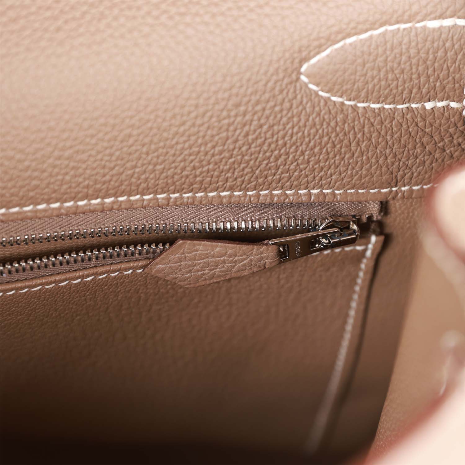 Hermes Kelly Retourne 40 Etoupe Togo Palladium Hardware
