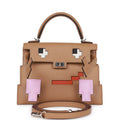 Hermes "Quelle Idolle" Picto Kelly Doll Chai Epsom Palladium Hardware - Payment 1