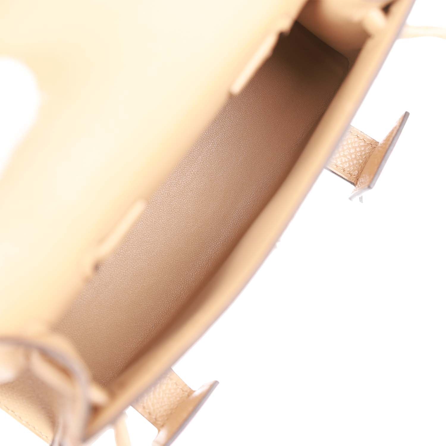 Hermes "Quelle Idolle" Picto Kelly Doll Chai Epsom Palladium Hardware - Payment 1