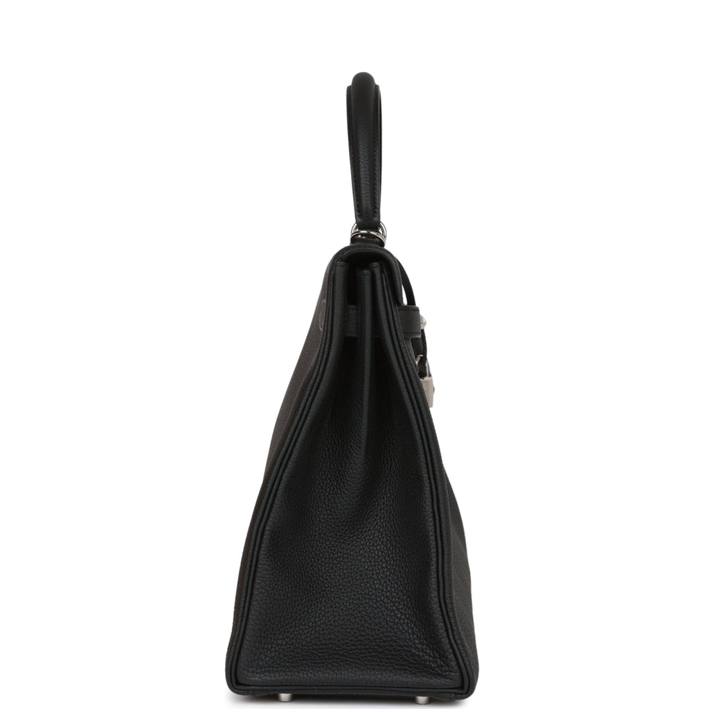 Hermes Kelly Retourne 35 Black Togo Palladium Hardware
