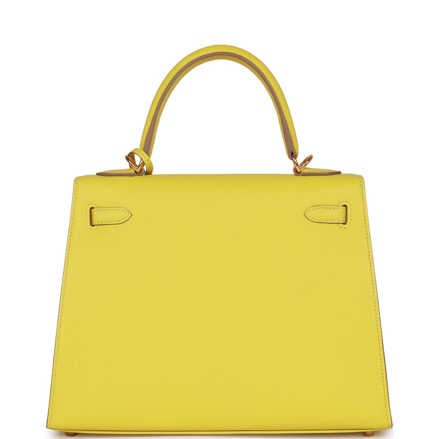 Pre-owned Hermes Kelly 25 Lime Epsom Gold Hardware