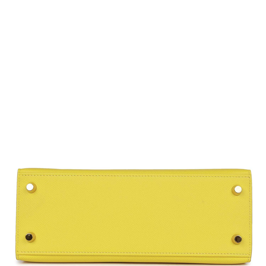 Pre-owned Hermes Kelly 25 Lime Epsom Gold Hardware