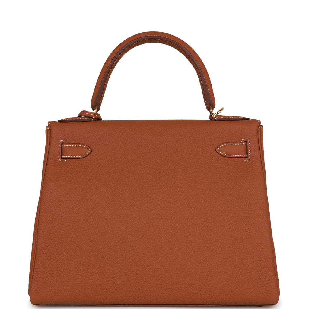Pre-owned Hermes Kelly Retourne 28 Gold Togo Gold Hardware