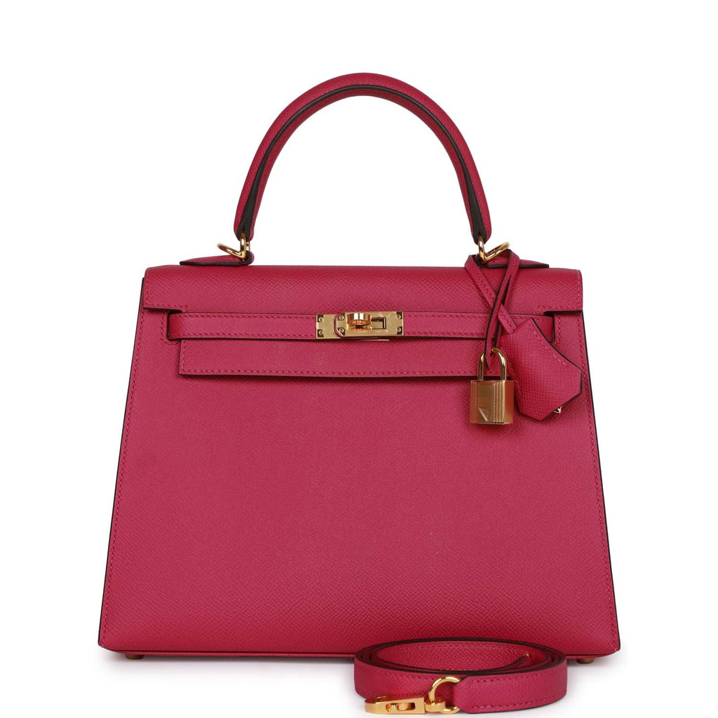d Hermes Kelly Sellier 25 Rose Pourpre Epsom Gold Hardware