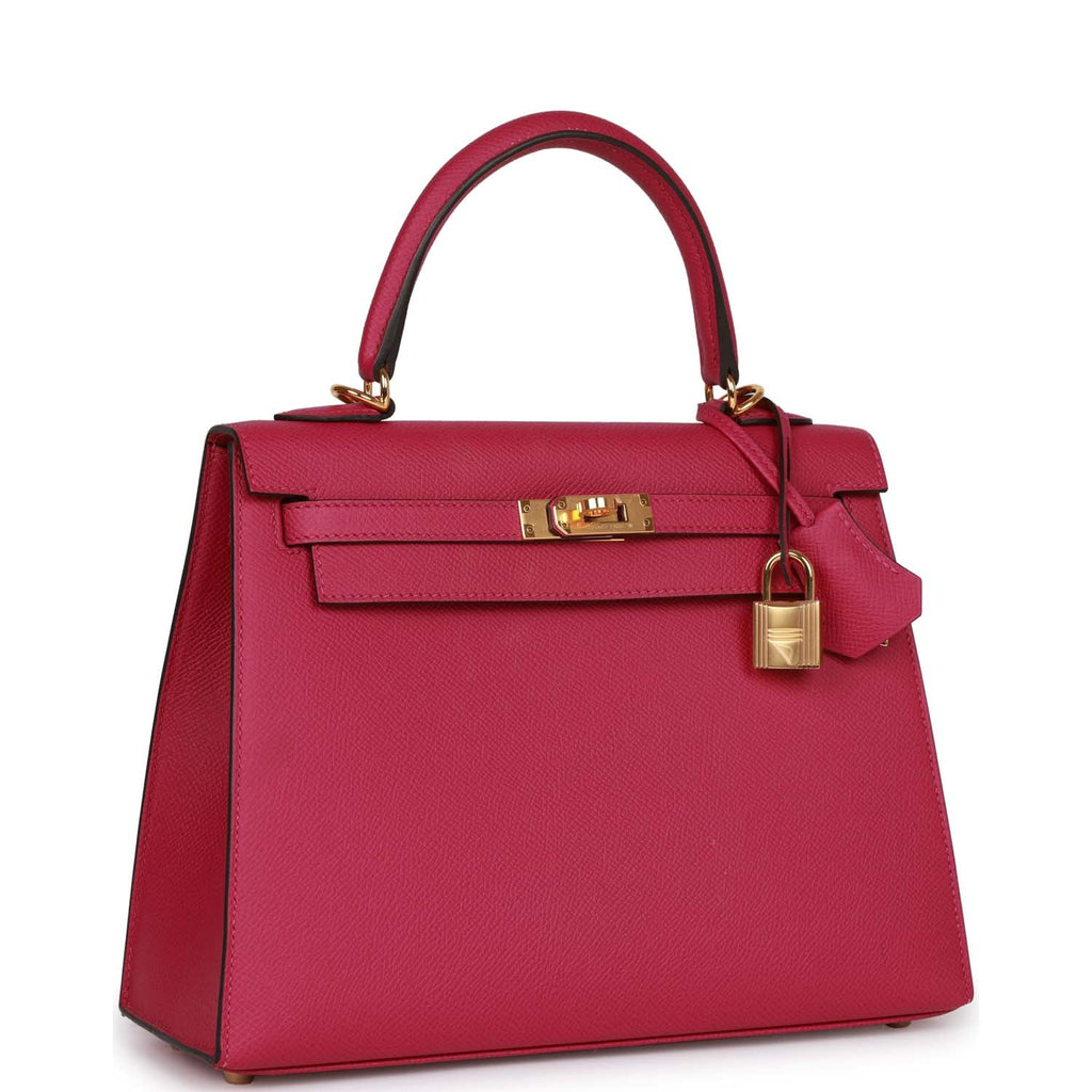 d Hermes Kelly Sellier 25 Rose Pourpre Epsom Gold Hardware