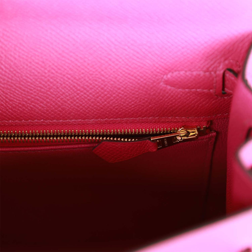 d Hermes Kelly Sellier 25 Rose Pourpre Epsom Gold Hardware