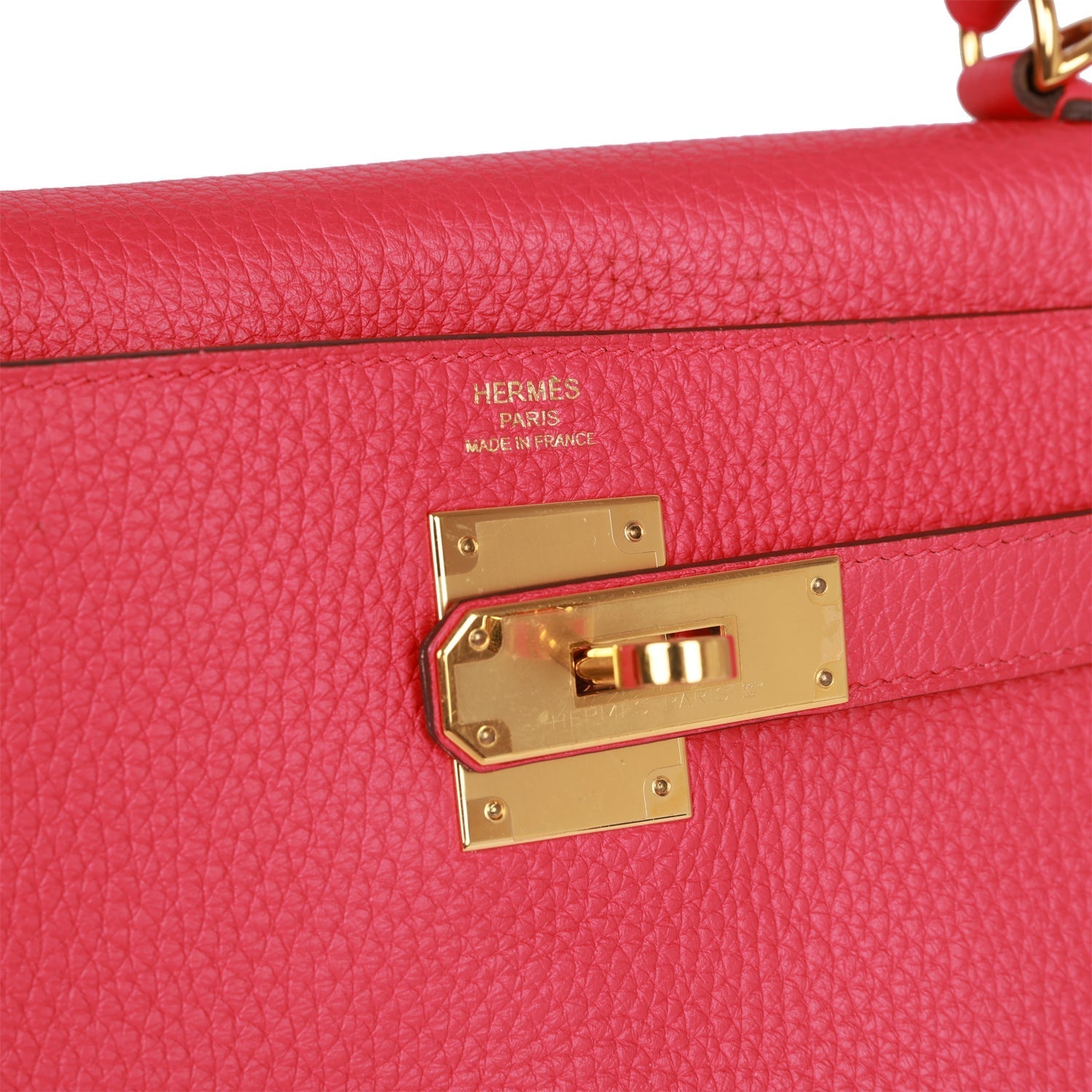 Pre-owned Hermes Kelly Retourne 28 Rose Extreme Clemence Gold Hardware