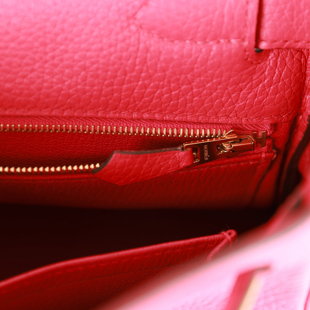 Pre-owned Hermes Kelly Retourne 28 Rose Extreme Clemence Gold Hardware