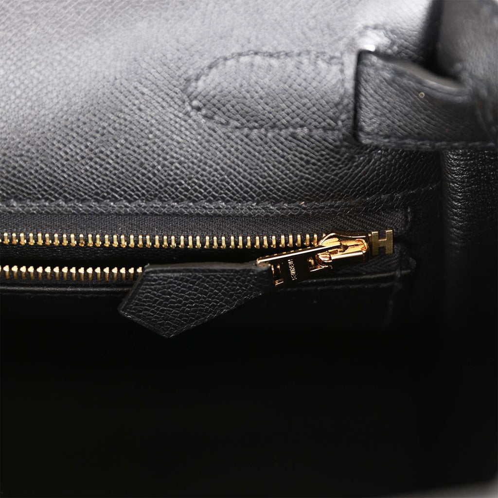 Hermes Kelly Sellier 28 Black Madame Gold Hardware