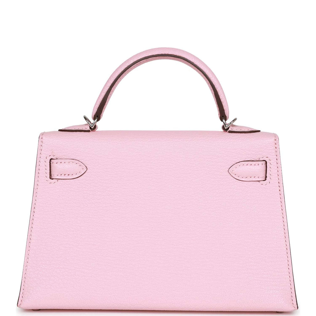 d Hermes Kelly Sellier 20 Rose Sakura Chevre Palladium Hardware