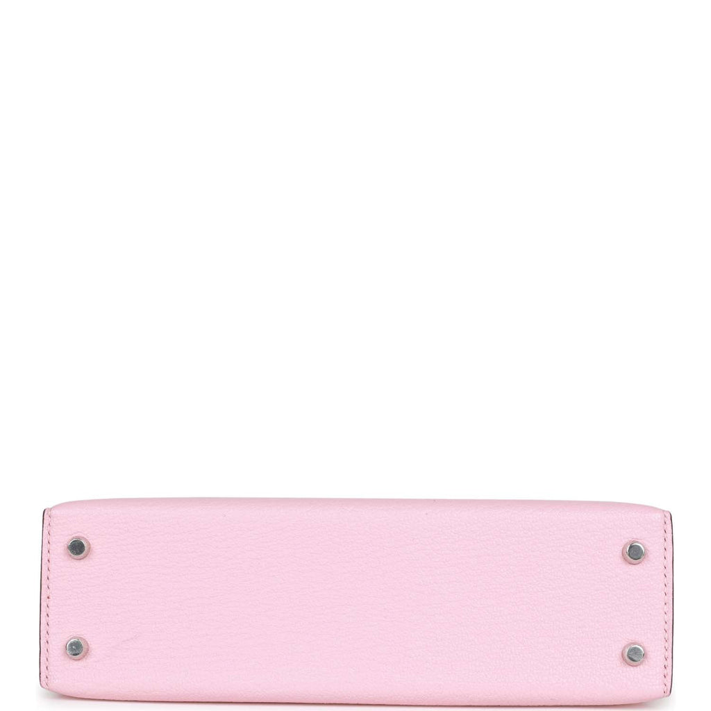 d Hermes Kelly Sellier 20 Rose Sakura Chevre Palladium Hardware