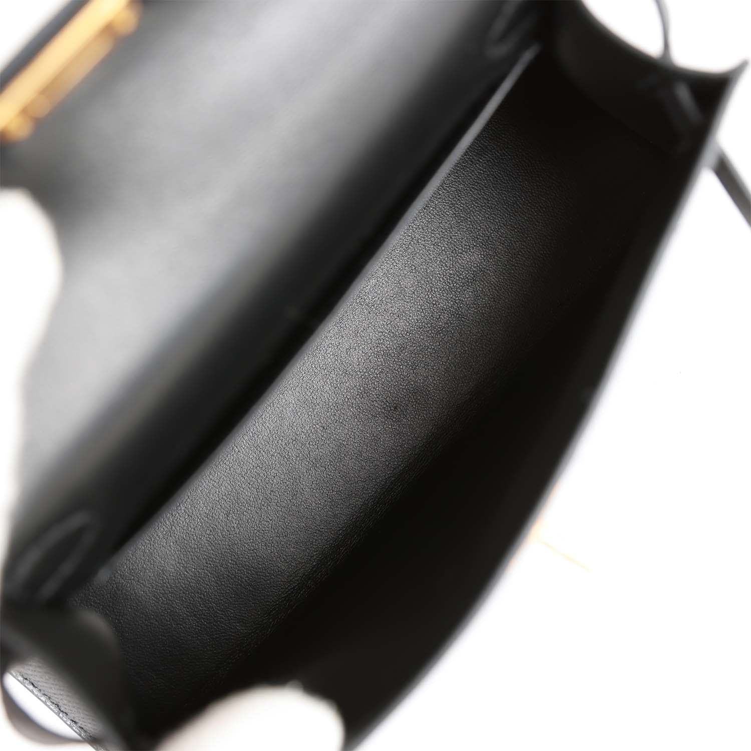 Hermes Kelly Sellier 20 Black Epsom Gold Hardware
