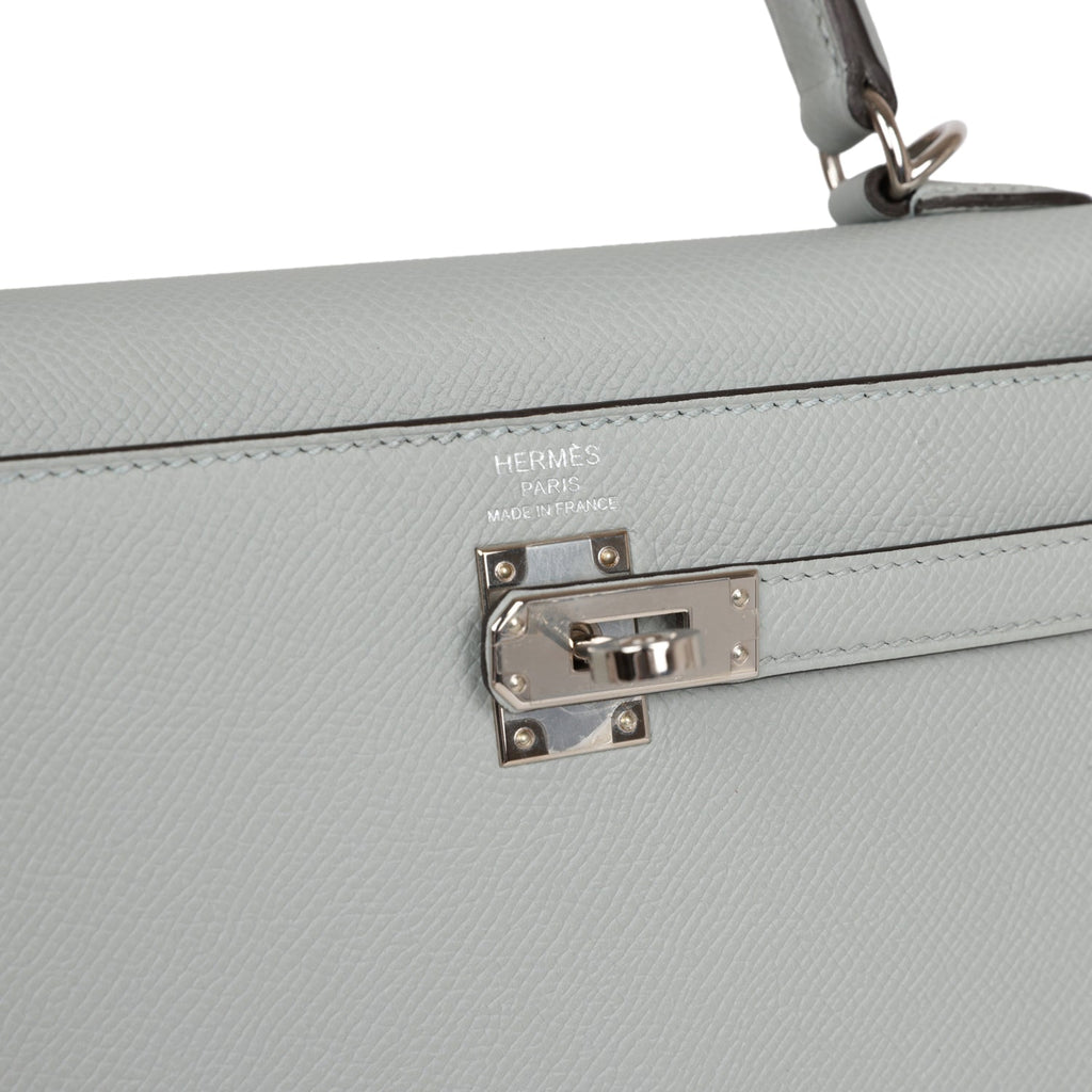 d Hermes Kelly Sellier 25 Bleu Glacier Epsom Palladium Hardware