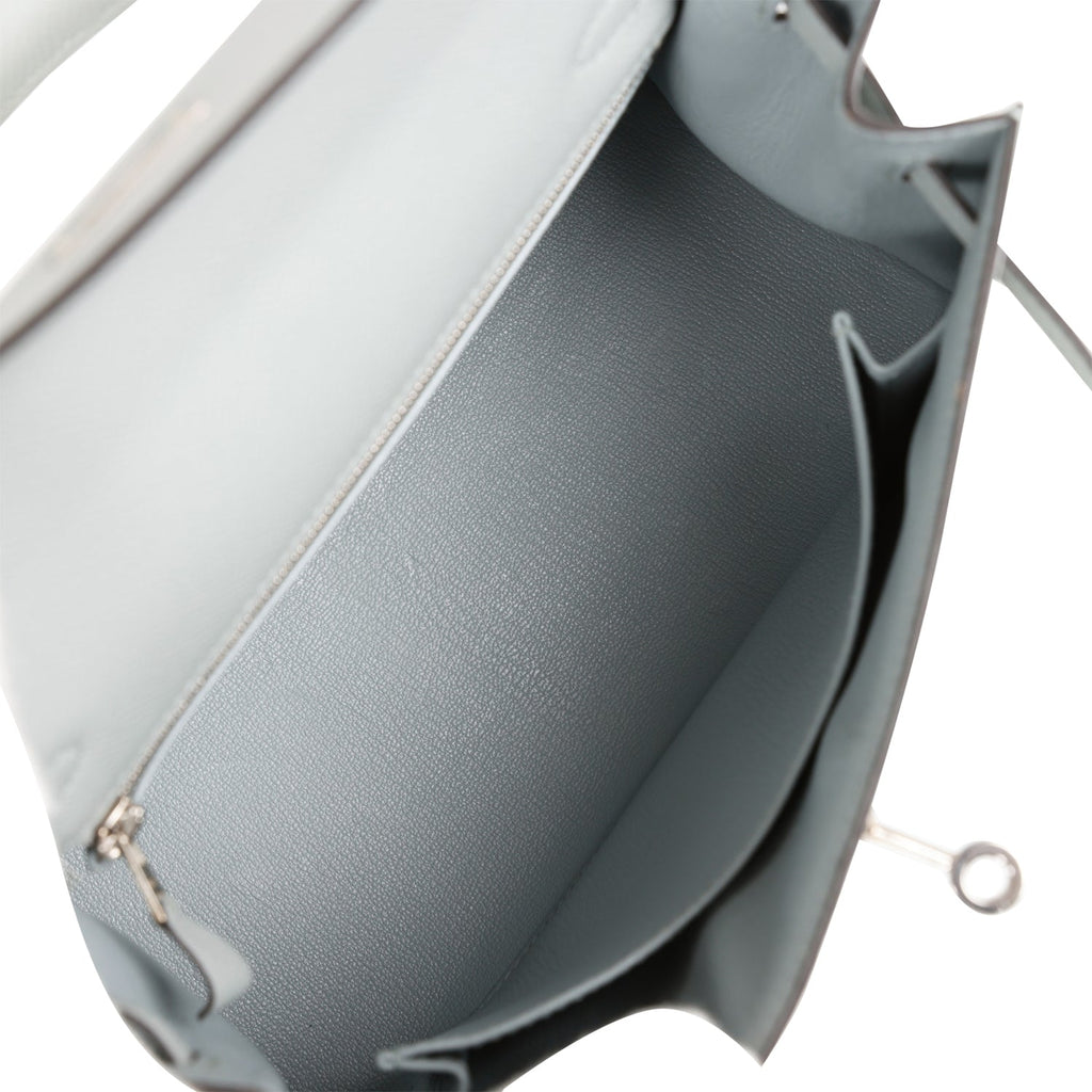 d Hermes Kelly Sellier 25 Bleu Glacier Epsom Palladium Hardware