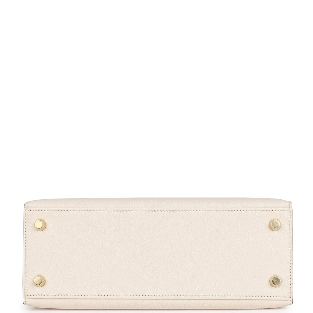 Hermes Horseshoe Stamp (HSS) Kelly Sellier 25 Nata Verso Chevre Gold Hardware