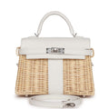 Hermes Mini Picnic Kelly 20 White Swift Palladium Hardware