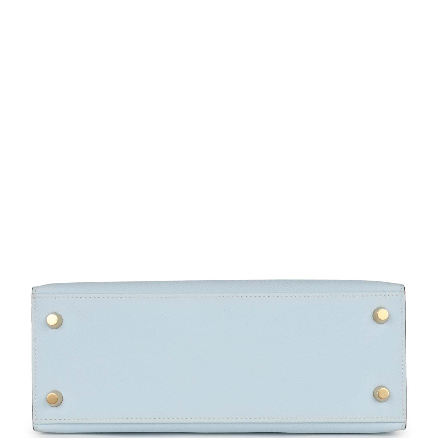 Hermes Kelly Sellier 25 Bleu Brume Epsom Gold Hardware