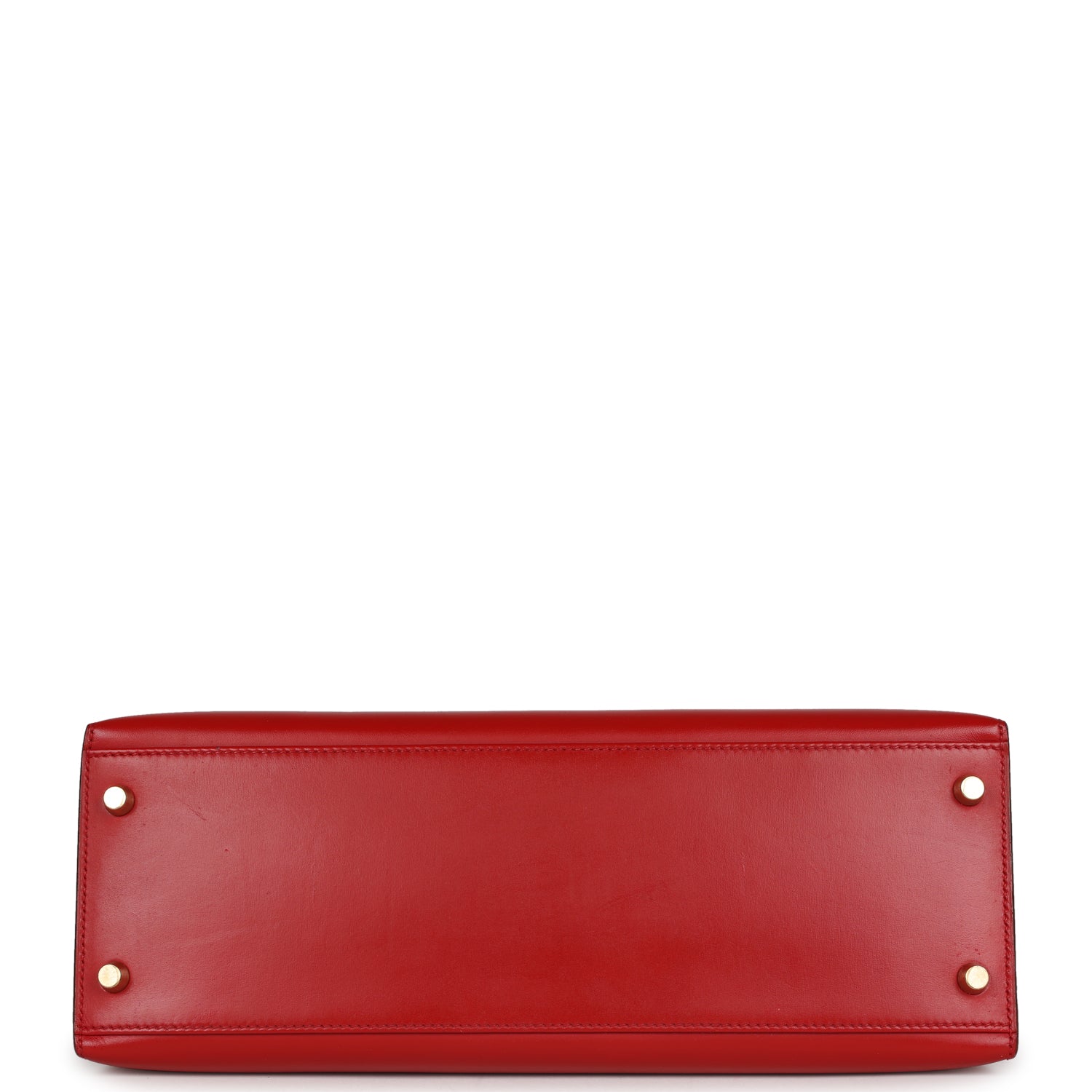 Vintage Hermès Kelly Sellier 32 Rouge Vif Box Gold Hardware