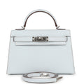 Pre-owned Hermes Kelly Sellier 20 Bleu Brume Chevre Palladium Hardware Payment 1