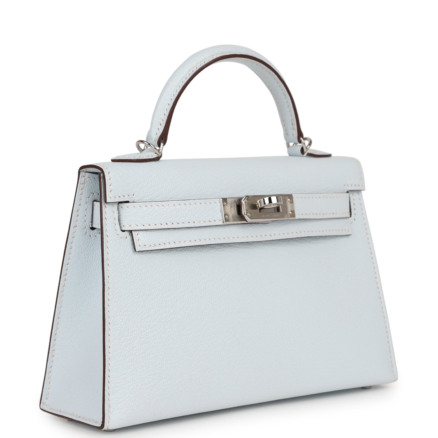 Pre-owned Hermes Kelly Sellier 20 Bleu Brume Chevre Palladium Hardware Payment 1